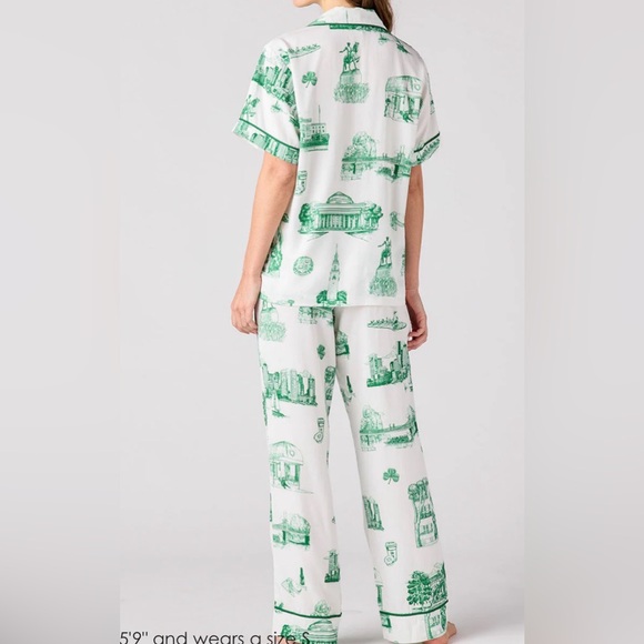Katie Kime Boston Toile Pajama Pants Set Women Size Medium NEW - Picture 2 of 11
